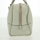 LOEWE Anagram Amazona 36 Hand Bag Leather White Gold Auth 165549V-3