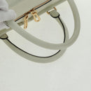 LOEWE Anagram Amazona 36 Hand Bag Leather White Gold Auth 165549V-7