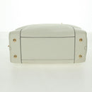 LOEWE Anagram Amazona 36 Hand Bag Leather White Gold Auth 165549V-5