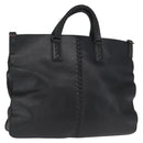 BOTTEGA VENETA INTRECCIATO Hand Bag Leather Black Auth 165550-1