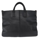 BOTTEGA VENETA INTRECCIATO Hand Bag Leather Black Auth 165550-13