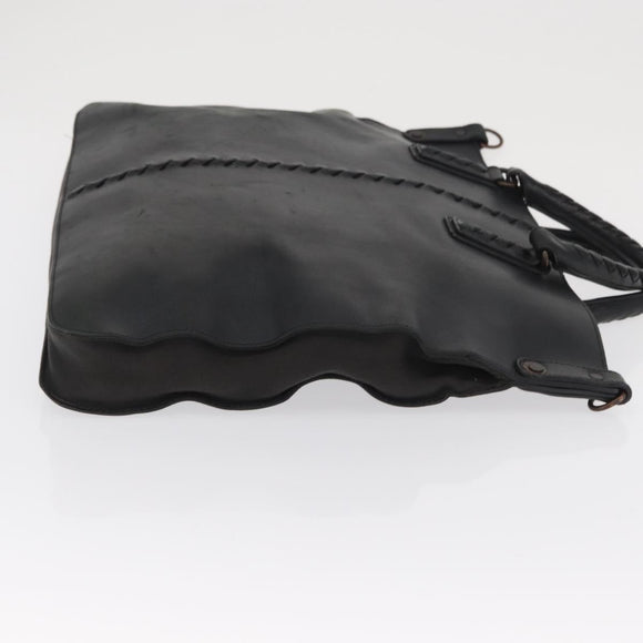 BOTTEGA VENETA INTRECCIATO Hand Bag Leather Black Auth 165550