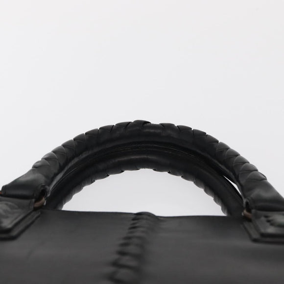 BOTTEGA VENETA INTRECCIATO Hand Bag Leather Black Auth 165550