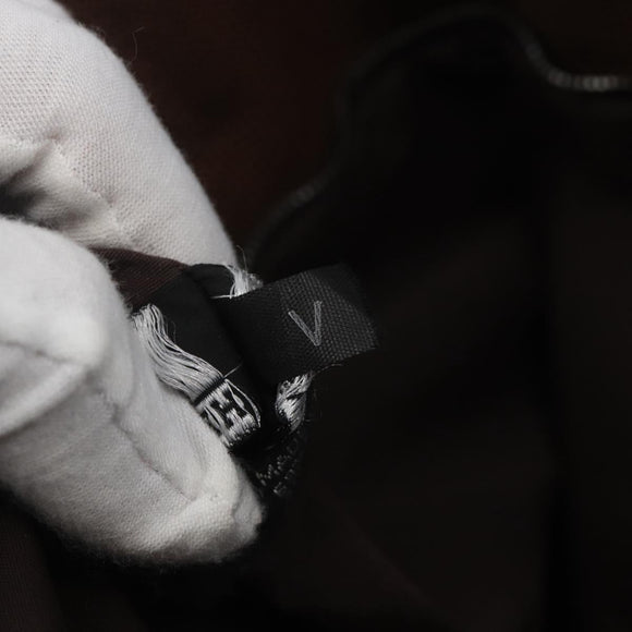 HERMES Her Line Cabas Tote Bag Canvas Brown Silver Auth 165552