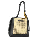 Stella MacCartney Shoulder Bag Straw Leather Beige Gold Auth 165555-1