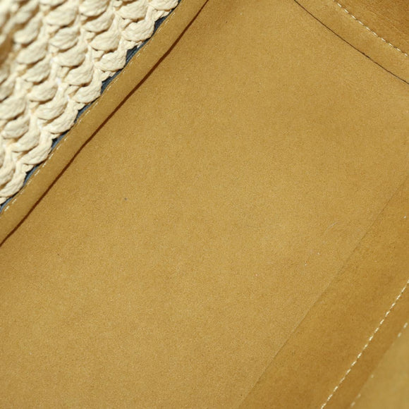 Stella MacCartney Shoulder Bag Straw Leather Beige Gold Auth 165555