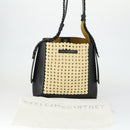 Stella MacCartney Shoulder Bag Straw Leather Beige Gold Auth 165555-12