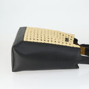 Stella MacCartney Shoulder Bag Straw Leather Beige Gold Auth 165555-3