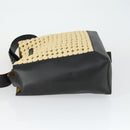Stella MacCartney Shoulder Bag Straw Leather Beige Gold Auth 165555-4
