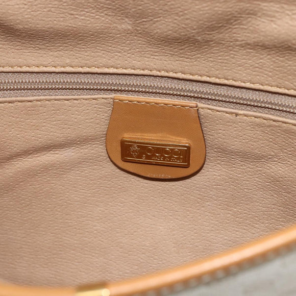 GUCCI Micro GG Supreme Shoulder Bag PVC Beige Gold Auth 165558