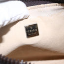 FENDI Zucca Canvas Hand Pouch Black Brown Auth 165561-11