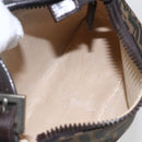 FENDI Zucca Canvas Hand Pouch Black Brown Auth 165561-12