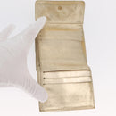 CHANEL Icon line Wallet Patent leather Gold CC Auth 165564-9