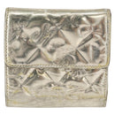 CHANEL Icon line Wallet Patent leather Gold CC Auth 165564-2