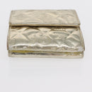 CHANEL Icon line Wallet Patent leather Gold CC Auth 165564-7