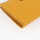 Salvatore Ferragamo Gancini Long Wallet Leather Yellow Silver Auth 165569-11