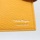 Salvatore Ferragamo Gancini Long Wallet Leather Yellow Silver Auth 165569-14