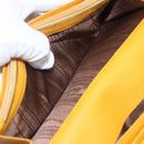 Salvatore Ferragamo Gancini Long Wallet Leather Yellow Silver Auth 165569-16