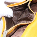 Salvatore Ferragamo Gancini Long Wallet Leather Yellow Silver Auth 165569-17