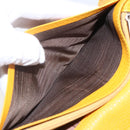 Salvatore Ferragamo Gancini Long Wallet Leather Yellow Silver Auth 165569-18