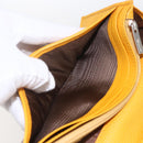 Salvatore Ferragamo Gancini Long Wallet Leather Yellow Silver Auth 165569-19