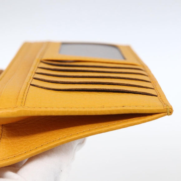 Salvatore Ferragamo Gancini Long Wallet Leather Yellow Silver Auth 165569