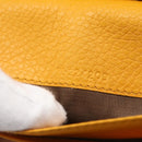 Salvatore Ferragamo Gancini Long Wallet Leather Yellow Silver Auth 165569-25