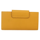 Salvatore Ferragamo Gancini Long Wallet Leather Yellow Silver Auth 165569-3