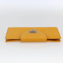 Salvatore Ferragamo Gancini Long Wallet Leather Yellow Silver Auth 165569-6
