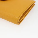 Salvatore Ferragamo Gancini Long Wallet Leather Yellow Silver Auth 165569-8