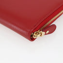 Salvatore Ferragamo Gancini Long Wallet Leather Red Gold Auth 165570-10