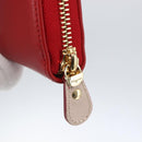 Salvatore Ferragamo Gancini Long Wallet Leather Red Gold Auth 165570-12