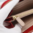 Salvatore Ferragamo Gancini Long Wallet Leather Red Gold Auth 165570-13