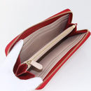 Salvatore Ferragamo Gancini Long Wallet Leather Red Gold Auth 165570-15