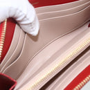 Salvatore Ferragamo Gancini Long Wallet Leather Red Gold Auth 165570-17