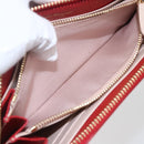 Salvatore Ferragamo Gancini Long Wallet Leather Red Gold Auth 165570-18