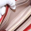 Salvatore Ferragamo Gancini Long Wallet Leather Red Gold Auth 165570-19