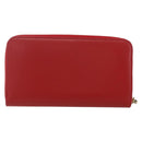 Salvatore Ferragamo Gancini Long Wallet Leather Red Gold Auth 165570-2