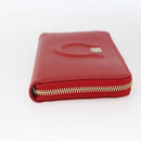 Salvatore Ferragamo Gancini Long Wallet Leather Red Gold Auth 165570-5
