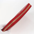 Salvatore Ferragamo Gancini Long Wallet Leather Red Gold Auth 165570-6
