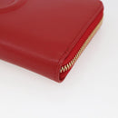 Salvatore Ferragamo Gancini Long Wallet Leather Red Gold Auth 165570-8