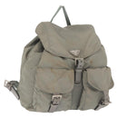 PRADA Backpack Nylon Gray Silver Auth 165573-1