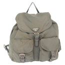 PRADA Backpack Nylon Gray Silver Auth 165573-13