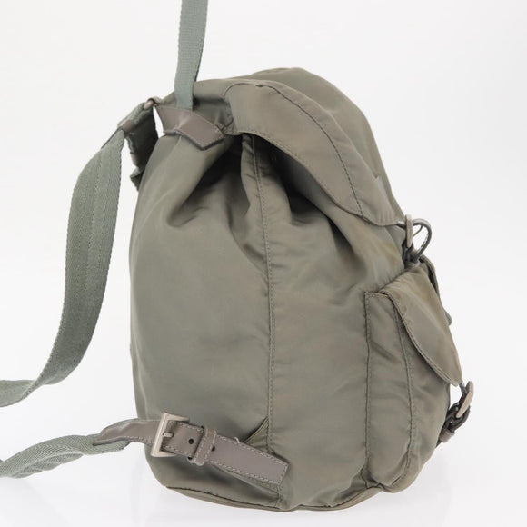 PRADA Backpack Nylon Gray Silver Auth 165573