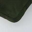 PRADA Shoulder Bag Nylon Khaki Silver Auth 165575-14