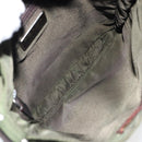 PRADA Shoulder Bag Nylon Khaki Silver Auth 165575-11