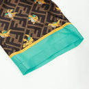 FENDI Zucca Canvas Dragonite Shirt Silk Brown Black FS1262 Auth 165604SM-10
