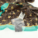 FENDI Zucca Canvas Dragonite Shirt Silk Brown Black FS1262 Auth 165604SM-11