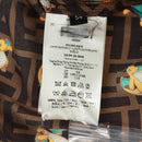 FENDI Zucca Canvas Dragonite Shirt Silk Brown Black FS1262 Auth 165604SM-12