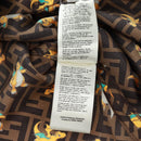 FENDI Zucca Canvas Dragonite Shirt Silk Brown Black FS1262 Auth 165604SM-13